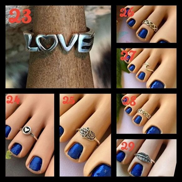 STERLING SILVER TOE RINGS 2 FOR $30.00 - Picture 3 of 5